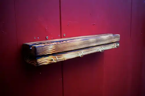 Mini Garderobe " Nutzklotz, Pair "  Nachhaltig aus Restholz geflammt und geölt  