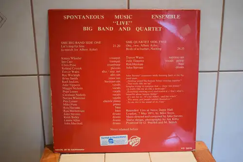 Spontaneous Music Ensemble – Live Big Band And Quartet