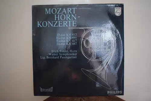 Mozart, Erich Penzel, Bernhard Paumgartner, Die Wiener Symphoniker ‎– Hornkonzerte D-Dur KV 412, Es-Dur KV 495, Es-Dur KV 417, Es-Dur KV 447