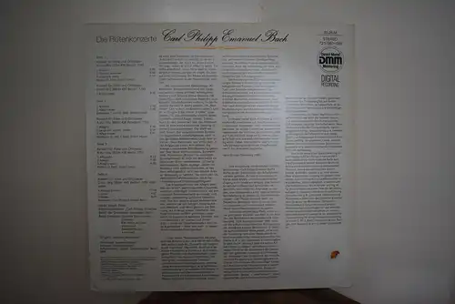 Carl Philipp Emanuel Bach, Eckart Haupt, Kammerorchester »C. Ph. E. Bach« Der Deutschen Staatsoper Berlin, Hartmut Haenchen ‎– Die Flötenkonzerte