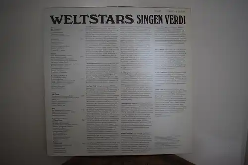 Verdi, Fiorenza Cossotto, Grace Bumbry, Leontyne Price, Placido Domingo, Anna Tomowa-Sintow, Carlo Bergonzi, Sherrill Milnes, Ruggero Raimondi, Ingvar Wixell, Dietrich Fischer-Dieskau ‎– Weltstars Singen Verdi