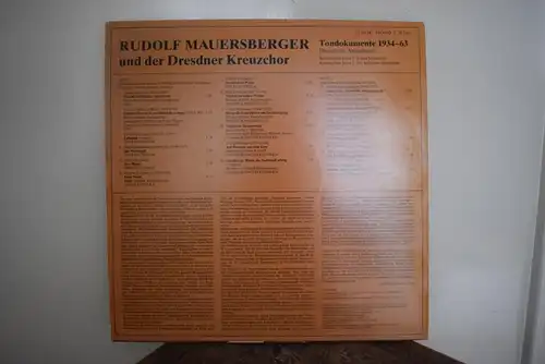 Rudolf Mauersberger, Dresdner Kreuzchor ‎– Rudolf Mauersberger Und Der Dresdner Kreuzchor (Tondokumente 1934 - 1963)