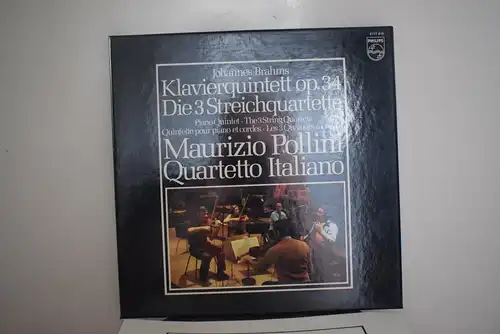 Brahms, Pollini, Quartetto Italiano ‎– Piano Quintet, The 3 String Quartets " Hochwertige 3 LP Sammlerbox , Top Zustand "