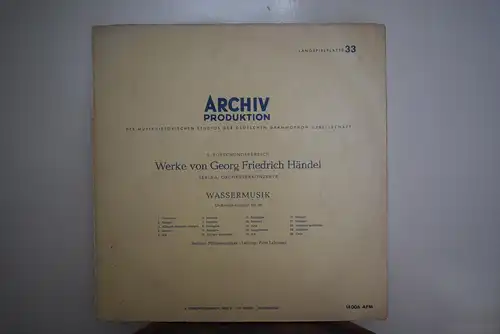 Georg Friedrich Händel, Berliner Philharmoniker, Fritz Lehmann – Wassermusik (Orchester-Konzert Nr. 25) "Historische Archiv Aufnahme von 1957"