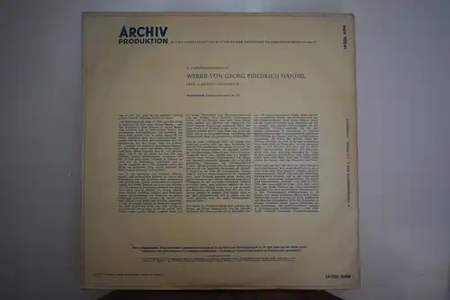 Georg Friedrich Händel, Berliner Philharmoniker, Fritz Lehmann – Wassermusik (Orchester-Konzert Nr. 25) "Historische Archiv Aufnahme von 1957"