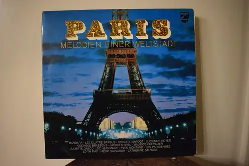 Paris - Melodien Einer Weltstadt " Sehr schönes Sammlerstück mit Booklet und großem Stadtplan Poster gezeichnet von der Pariser Innenstadt"