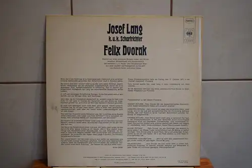 Felix Dvorak ‎– Josef Lang K. U. K. Scharfrichter