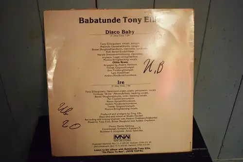 Babatunde Tony Ellis ‎– Disco Baby / Ire