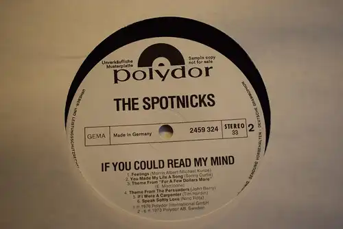 The Spotnicks – If You Could Read My Mind "Sammlerstück , seltene Promo Version dieser Scheibe "