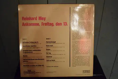Reinhard Mey ‎– Ankomme Freitag Den 13.