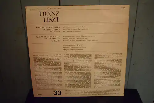 Svjatoslaw Richter, Franz Liszt ‎– Klavier Konzerte Nr. 1, Es-dur, Nr. 2, A-dur