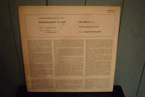 Van Cliburn, The Philadelphia Orchestra / Eugene Ormandy - Beethoven ‎– Piano Concerto No. 3