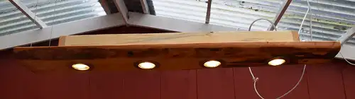 Deckenleuchte Kiefer , 60 Jahre abgelagertes Altholz , 4LEDs dimmbar , Oberfläche geölt (Leinoelfinis)