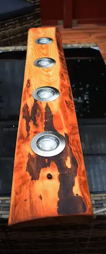 Deckenleuchte Kiefer , 60 Jahre abgelagertes Altholz , 4LEDs dimmbar , Oberfläche geölt (Leinoelfinis)