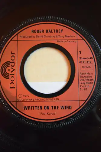 Roger Daltrey ‎– Written On The Wind / Dear John
