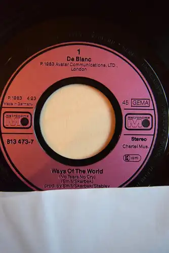  De Blanc ‎– Ways Of The World / Shame
