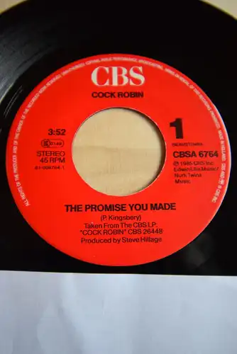  Cock Robin ‎– The Promise You Made / Have you any Symphaty 