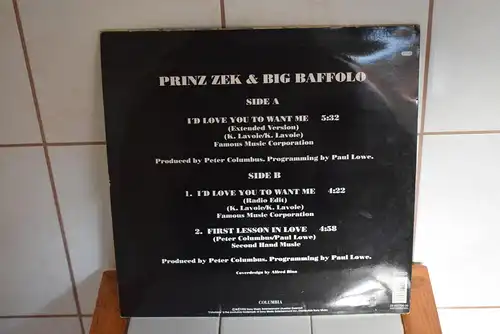 Prinz Zek & Big Baffolo ‎– I'd Love You To Want Me