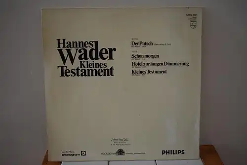 Hannes Wader ‎– Kleines Testament