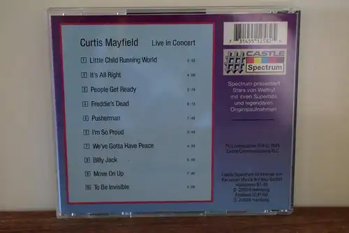 Curtis Mayfield ‎– Live In Concert