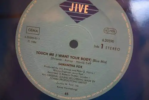 Samantha Fox ‎– Touch Me (I Want Your Body) (Blue Mix)