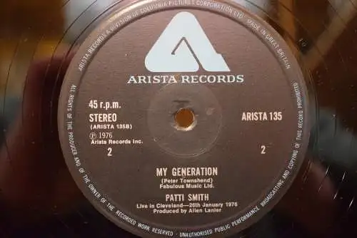 Patti Smith ‎– Gloria / My Generation " Limited Edition , seltene Maxi Pressung UK 1977 , sehr guter Zustand , ohne Cover "