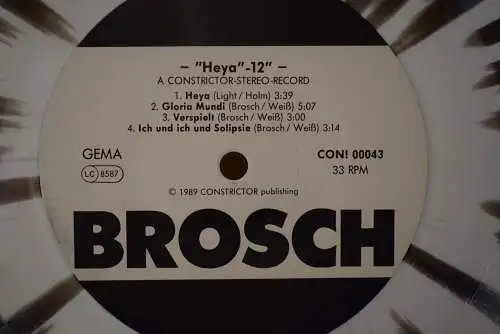 Brosch ‎– Heya  " Sammlerstück , seltene Single Sided EP , top Zustand "