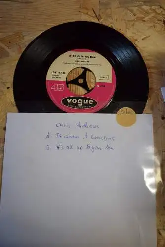 Chris Andrews  ‎– To Whom It Concerns / It' All Up To You Now