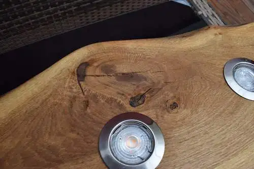 Deckenleuchte Eiche  , 5 LEDs dimmbar , 118cm Länge ,Oberfläche geölt (Leinoelfinis)