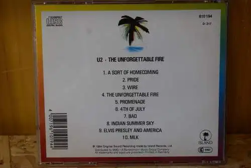 U2 ‎– The Unforgettable Fire
