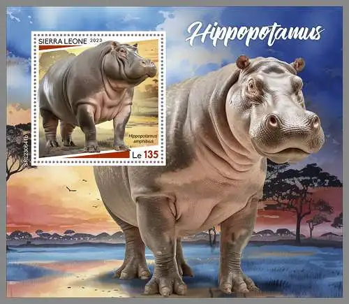 SIERRA LEONE 2023 ** BL Nilpferde Hippopotamus