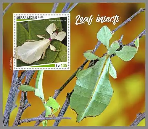 SIERRA LEONE 2023 ** BL Insekten mit Blatttarnung Leaf Insects