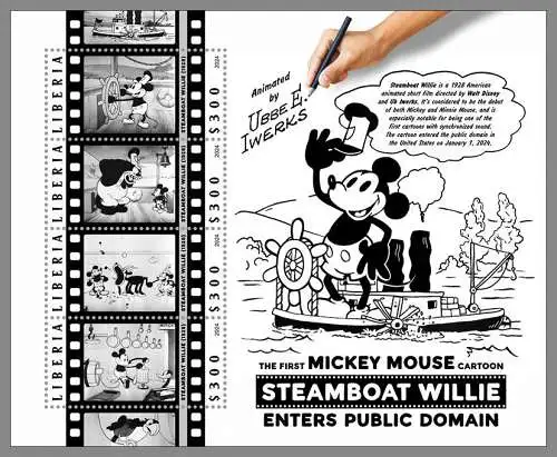 LIBERIA 2024 ** KB Walt Disney Mickey Mouse Cartoon