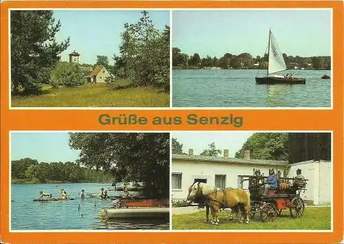 [Echtfotokarte farbig] AK Königs Wusterhausen OT Senzig Mehrbild-Farbfoto DDR 1987. 