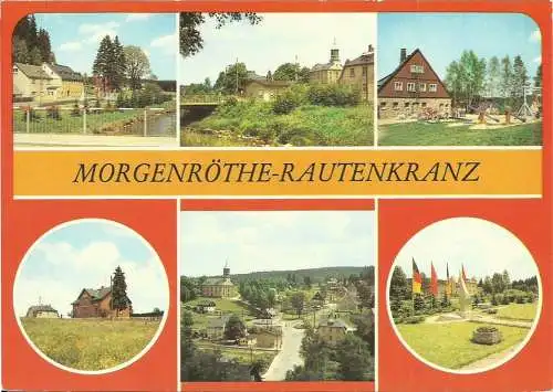 [Echtfotokarte farbig] AK Muldenhammer OT Morgenröthe-Rautenkranz Mehrbild Farbfoto DDR 1982. 