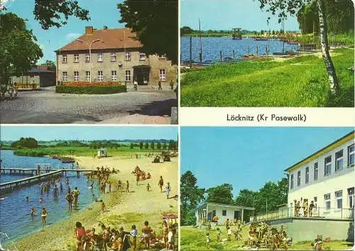 [Echtfotokarte farbig] AK Löcknitz Pasewalk Mehrbild Farbfoto DDR 1986. 