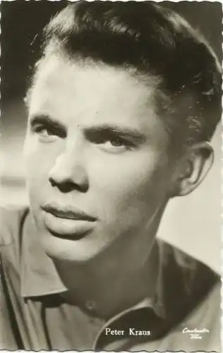 [Echtfotokarte schwarz/weiß] AK Peter Kraus Portrait Schlagersänger / Schauspieler. 