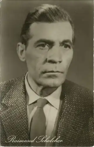 [Echtfotokarte schwarz/weiß] AK / Starfoto Raimund Schelcher Schauspieler DEFA DDR 1958. 