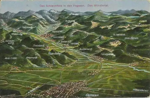 [Feldpostkarte] AK 1. Weltkrieg Münstertal Colmar Schlachtfeld Vogesen  / Elsass 1915 Feldpost. 