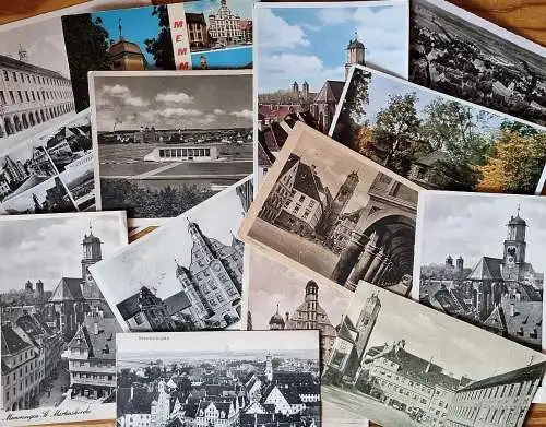 [Ansichtskarte] Sammlung 26 AKs Memmingen div. Motive mit Memminger Mau + Leporello. 