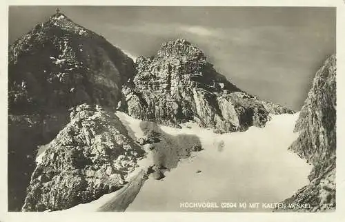 [Echtfotokarte schwarz/weiß] AK Allgäuer Alpen Oberstdorf Hochvogel & Kalter Winkel ~1930. 