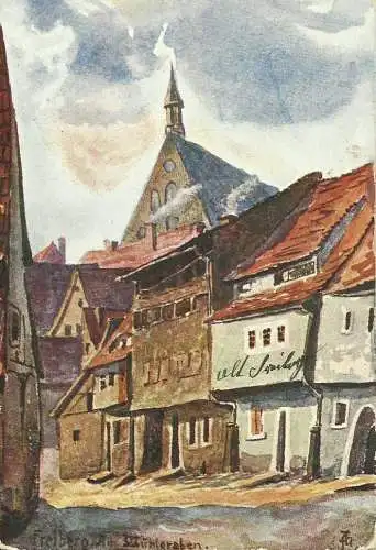 [Echtfotokarte farbig] AK Freiberg / Sachsen Am Mühlgraben Blumentag 1911. 