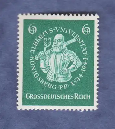 Deutsches Reich 1944 Nr Albertus Universität Königsberg 1544-1944 Grossdeutsches Reich Postfrisch / ** 0012