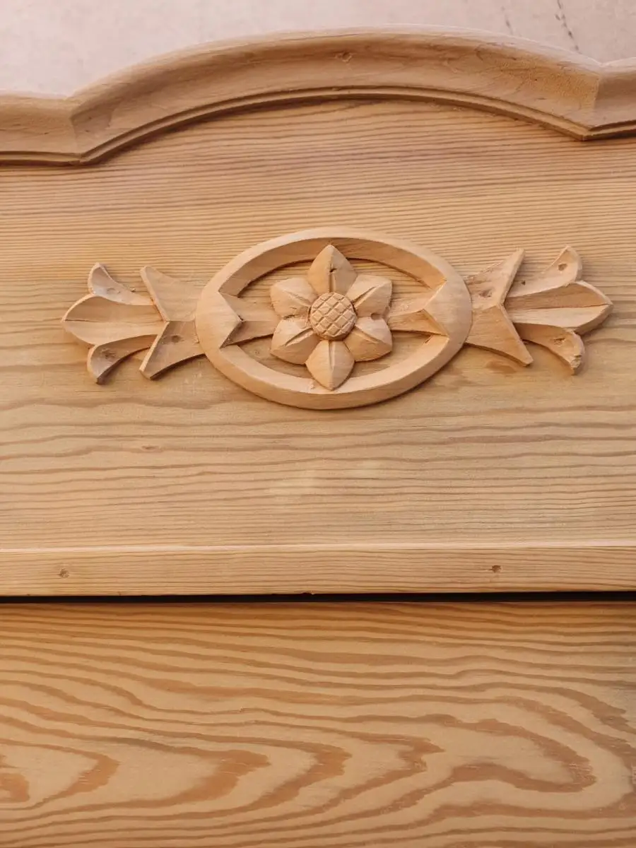 Antiker Schrank Holz Spiegelschrank Weichholz Natur Restauriert 10