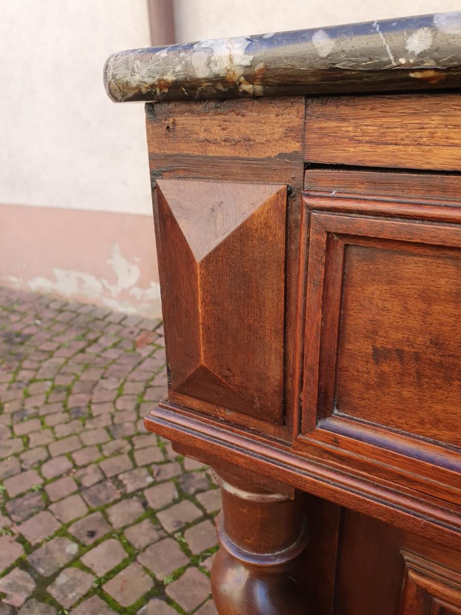 Kommode Antik Anrichte Holz Marmorplatte Sideboard Antiquität 11