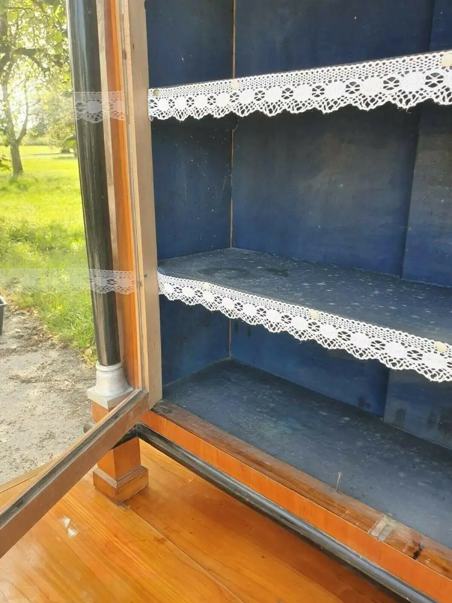 Buffet Antik Holz Kommode Schrank Biedermeier Vitrine Küchenschrank 4