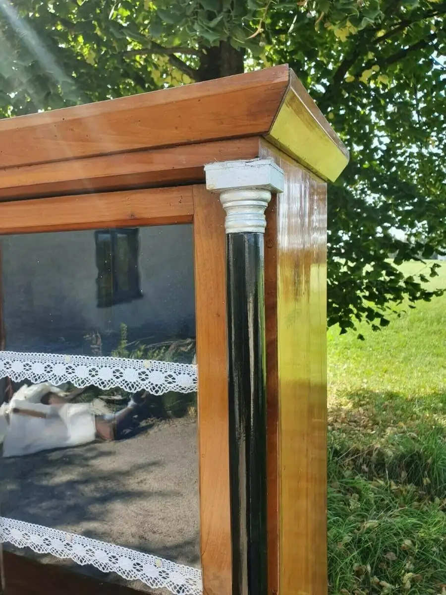 Buffet Antik Holz Kommode Schrank Biedermeier Vitrine Küchenschrank 7