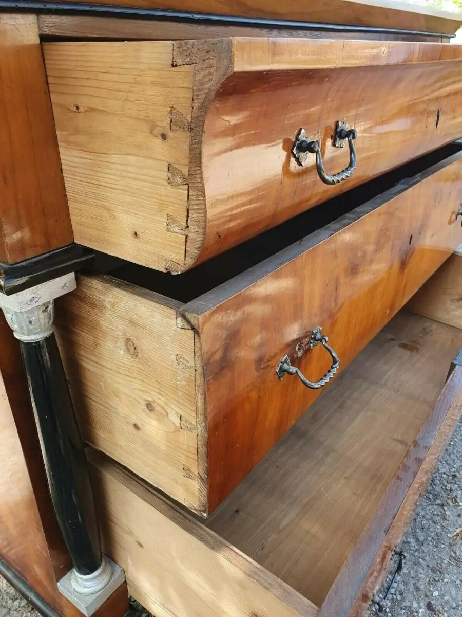 Buffet Antik Holz Kommode Schrank Biedermeier Vitrine Küchenschrank 9