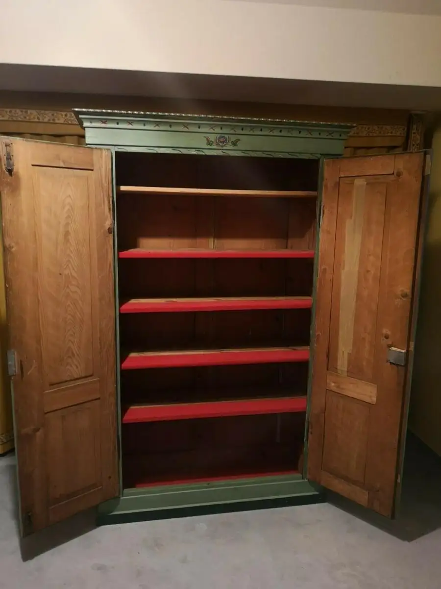 Schrank Antik Holz Bauernschrank Schuhschrank Dielenschrank Kleiderschrank 3