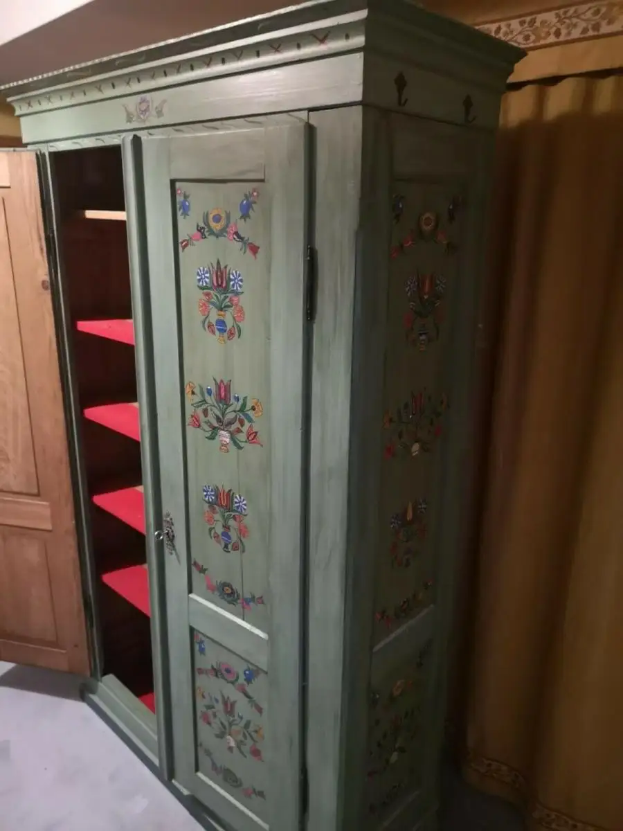 Schrank Antik Holz Bauernschrank Schuhschrank Dielenschrank Kleiderschrank 6